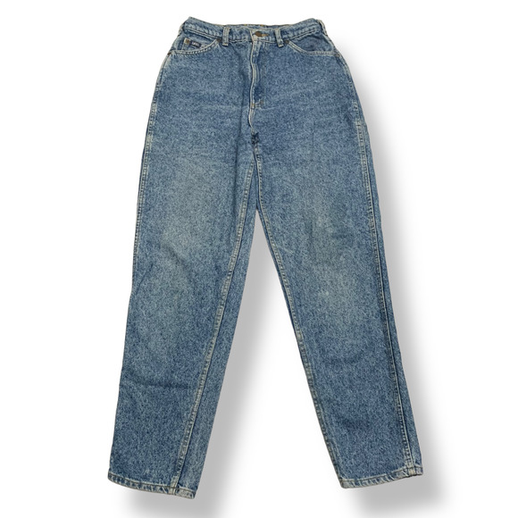 Vintage Lee Women's High Rise Straight Mom Jeans Acid Washed Blue Size 10 - Picture 1 of 9